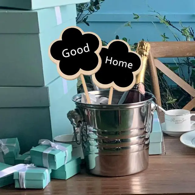 Main image of 20Pcs Mini Chalkboard Toppers Wooden Small Blackboard Signs for Garden Plant els Message Tags Wedding Party Decorations Craft