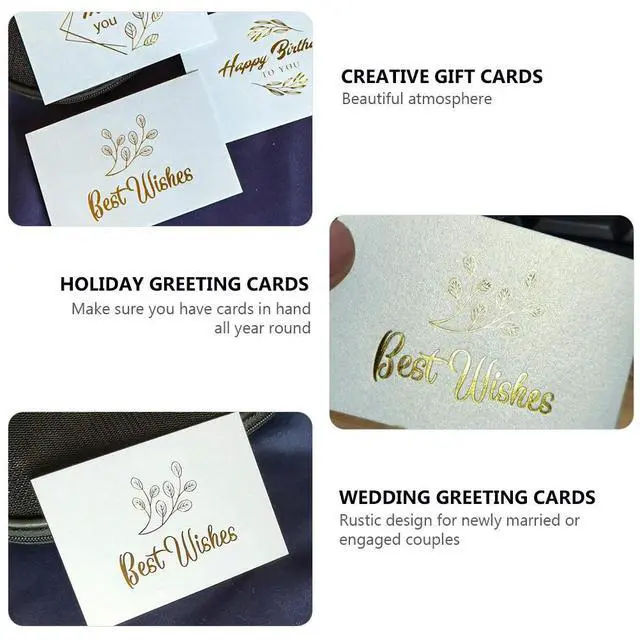 Alt view image 3 of 3 - 1Set Hot Stamping Congratulation Cards High Class Material for Lover Friends Holiday Greeting Wedding Gift Cards