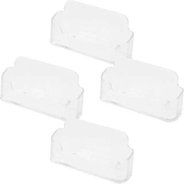Main image of 4Pcs Business Card Holder Clear Pc Material Transparent Business Cards Organizer Minimalist Office Desk Card Display Photocard