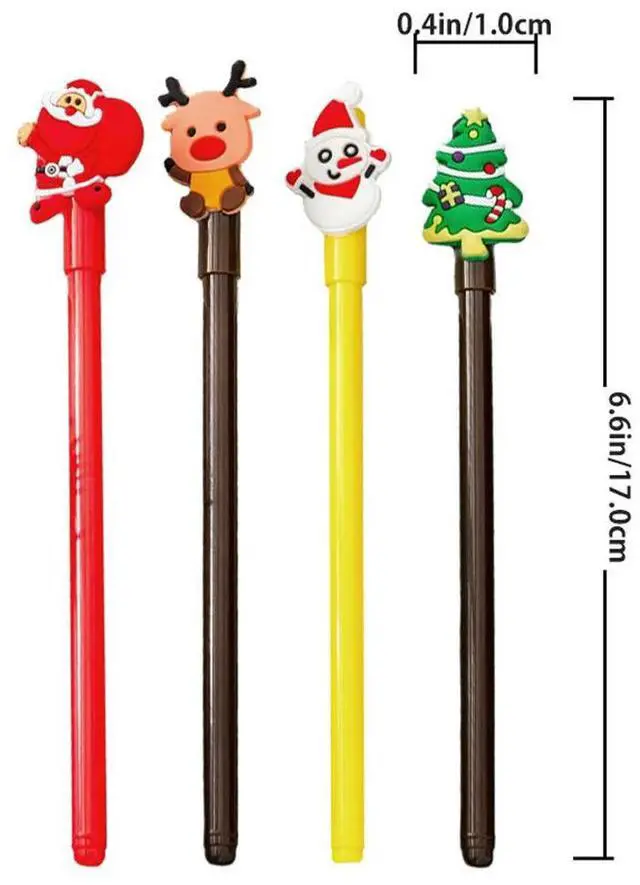 Alt view image 2 of 3 - 20Pcs Gel Pen Christmas Themed Gel Ink Pen for Students Kids Office Smooth Writing Snowman Reindeer Santa Pine Tree