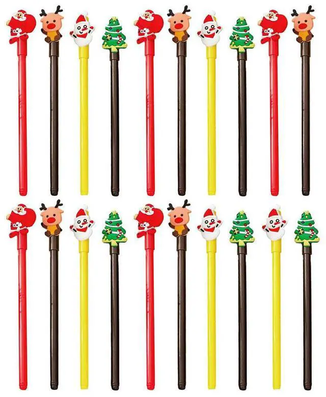 Alt view image 3 of 3 - 20Pcs Gel Pen Christmas Themed Gel Ink Pen for Students Kids Office Smooth Writing Snowman Reindeer Santa Pine Tree