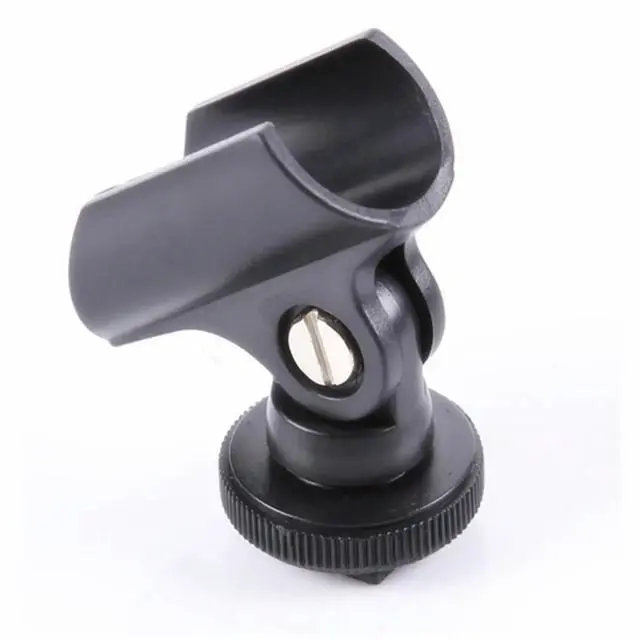 Alt view image 3 of 3 - 5Pcs Dslr Microphone Clip Single Lens Reflex Mic Holder Adjustable Angle Mount for Camera Interview Use Black Microphone Clip