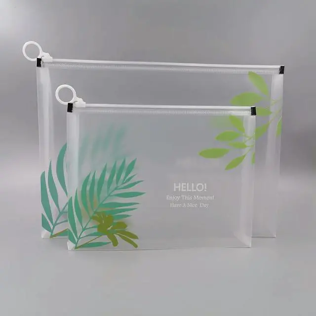 Main image of 4Pcs Heavy Duty PP File Bags with Reinforced Zipper Transparent Organizer for Documents Term Papers Magazines Mobile