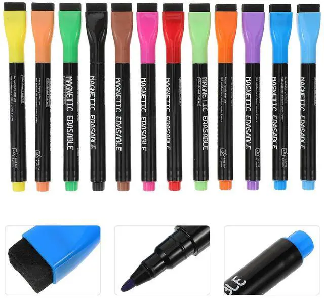 Main image of 1Set Multicolor Liquid Chalk Markers Erasable Smooth Writing Dry Erase Markers for Whiteboard Paper Magnetic Surface