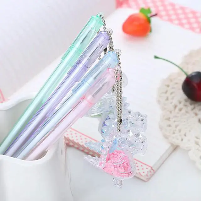 Alt view image 2 of 3 - 10Pcs Stylish Dinosaur Pendant Creative Gel Pen Set Smooth Flow No Skip Ink Ideal for Note Taking Learning Embellishments