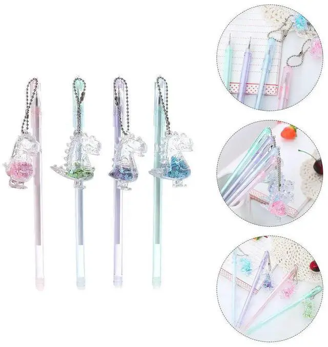 Main image of 10Pcs Stylish Dinosaur Pendant Creative Gel Pen Set Smooth Flow No Skip Ink Ideal for Note Taking Learning Embellishments