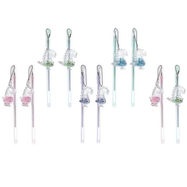 Alt view image 3 of 3 - 10Pcs Stylish Dinosaur Pendant Creative Gel Pen Set Smooth Flow No Skip Ink Ideal for Note Taking Learning Embellishments