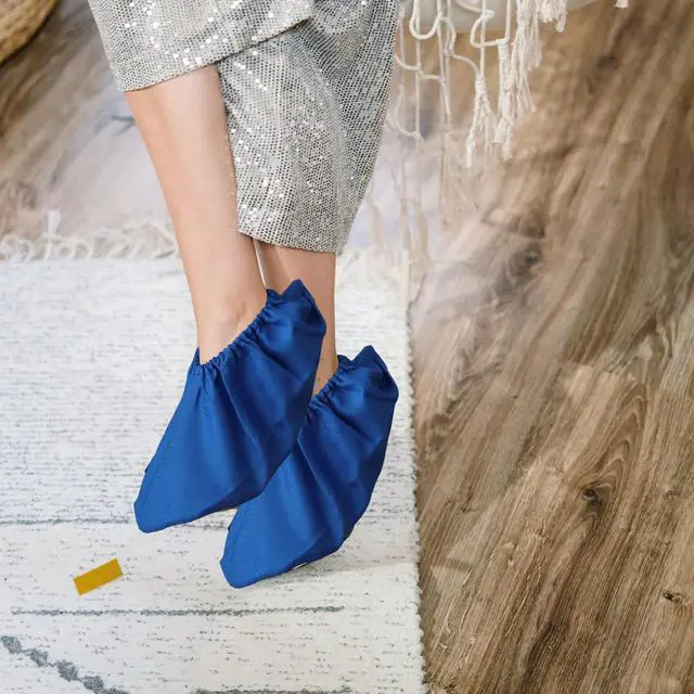 Alt view image 2 of 3 - 3Pairs Cloth Washable Shoe Covers Non-Skid Breathable Durable Indoor Household Shoe Protectors Dustproof Shoes Cover