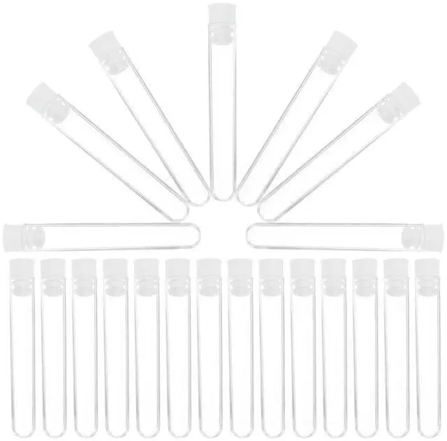 Main image of 50Pcs Kids Plastic Test Tube Clear with Lid Small Test Tubes for Science Experiments Candy Beads Organization