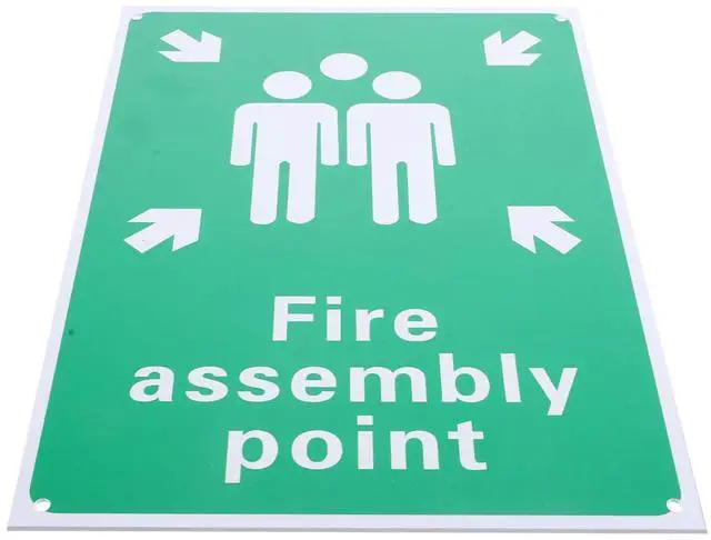Alt view image 2 of 3 - Fire Assembly Point Sign PVC Sturdy Lightweight Emergency Safety Sign for Office Bar Garage Outdoor Fire Safety Warning Board