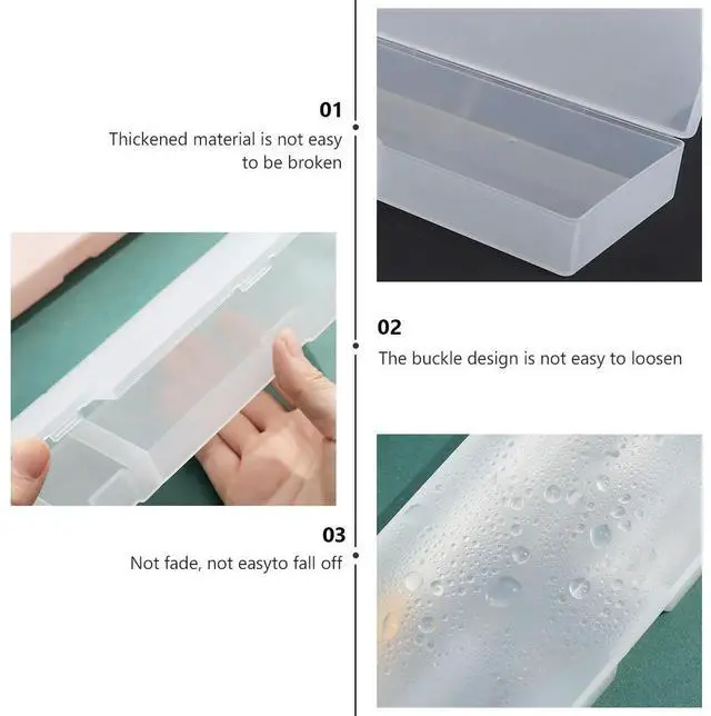 Alt view image 2 of 3 - 3Pcs Translucent Plastic Pencil Case Multi-Functional Stationery Box Pen Holder for Students Translucent Stationery Case