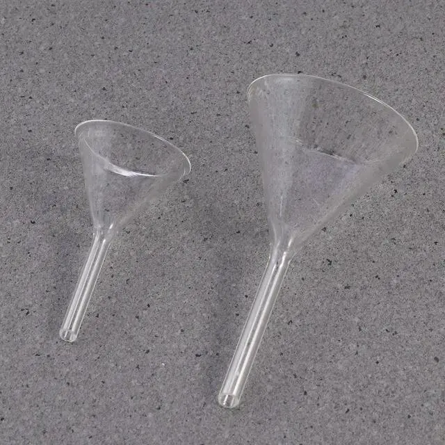 Main image of 5Pcs Glass Funnel Triangle Shape 50Mm for Chemistry Feeding Liquid Solid Transfer Reusable Hand Washable Lightweight