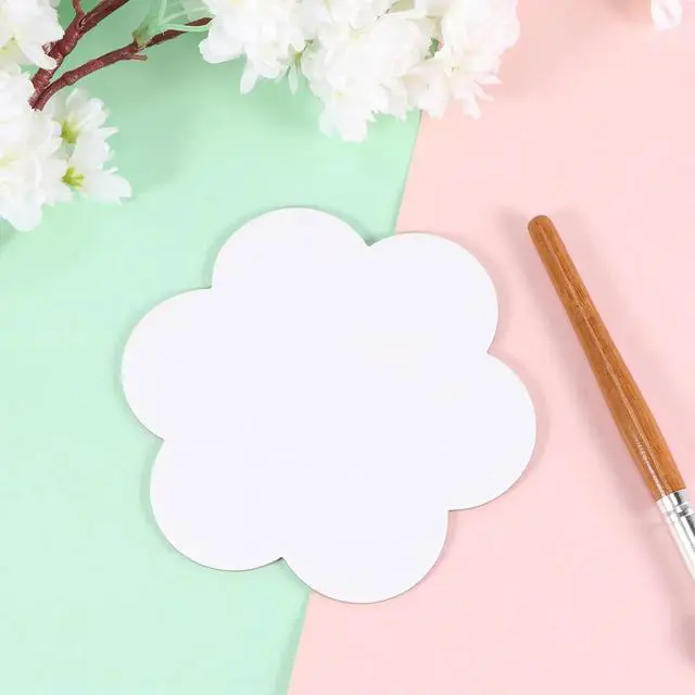 Main image of 5Pcs Thick Flower Shape Cotton Canvas Oil Paint Panels Artist Paper Board DIY Drawing for Students Hobby Classroom