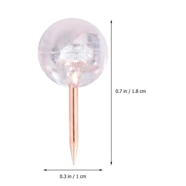 Alt view image 2 of 3 - 200Pcs Transparent Push Pins Premium Plastic Map Tacks for World Travel Maps Europe Usa Wall Decor Home Office School Use Safe