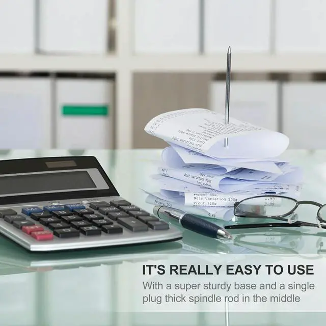 Main image of 1Pcs Receipt Spike Holder Premium Sturdy Base Anti-Skid Memo Holder for Office Restaurant Bills Checks Paper Notes Organizer