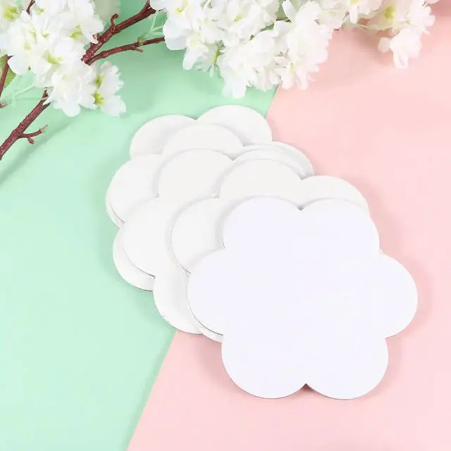 Alt view image 2 of 3 - 5Pcs Thick Flower Shape Cotton Canvas Oil Paint Panels Artist Paper Board DIY Drawing for Students Hobby Classroom