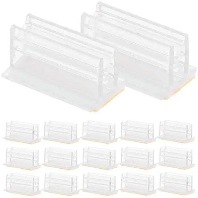 Alt view image 2 of 3 - 50Pcs Adhesive Table Sign Holders Heavy-Duty Mini Panel Holders for Desks Counters Shelves Name Tags Cards Photos els