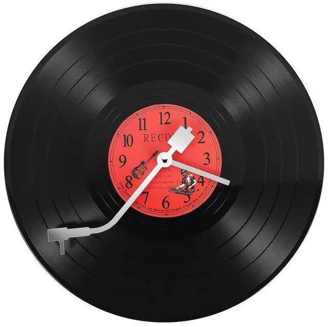 Main image of European Retro Nostalgic Ultra-Quiet Clock Vinyl Record Personality Wall Clock Cafe Bar Decorative Wall Clock