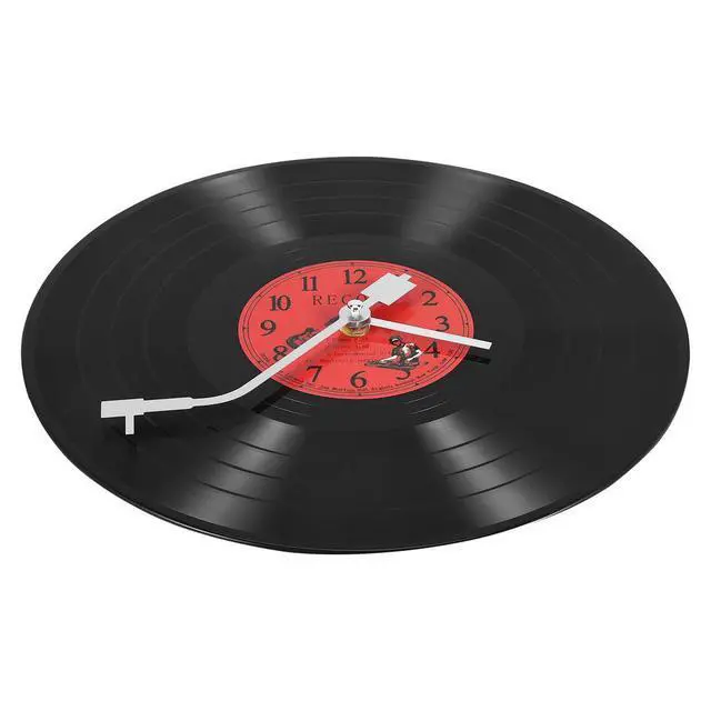 Alt view image 3 of 3 - European Retro Nostalgic Ultra-Quiet Clock Vinyl Record Personality Wall Clock Cafe Bar Decorative Wall Clock