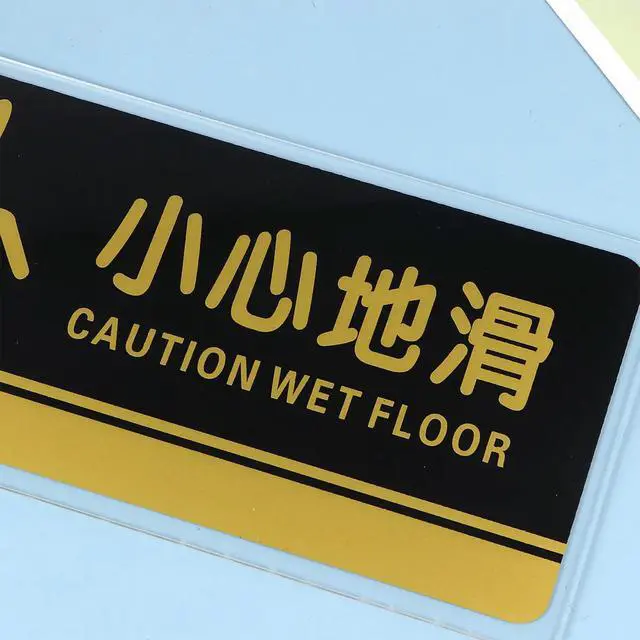 Alt view image 3 of 3 - 2Pcs Swimming Pool Signboard Caution Wet Floor Sign Acrylic Adhesive Floor Safety Notice for Toilet Pool Kitchen