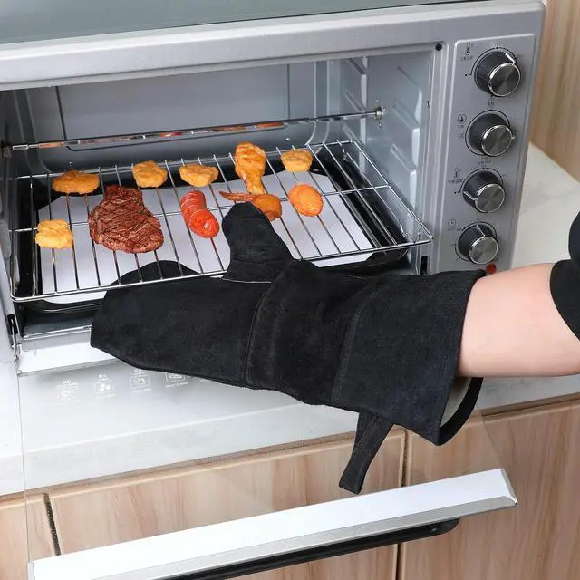 Main image of Heat Resistant Cooking Gloves Heavy Duty Cowhide Split for Welding Soldering Carpentry Mechanical Work Safety