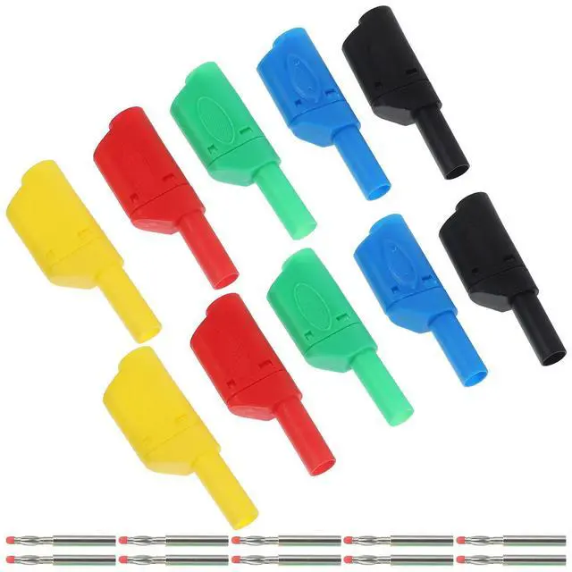 Alt view image 3 of 3 - 10Pcs Banana Plug Insulated Audio Connector Speaker Cable Plugs Replacement Small Banana Plugs for Amplifier Sound