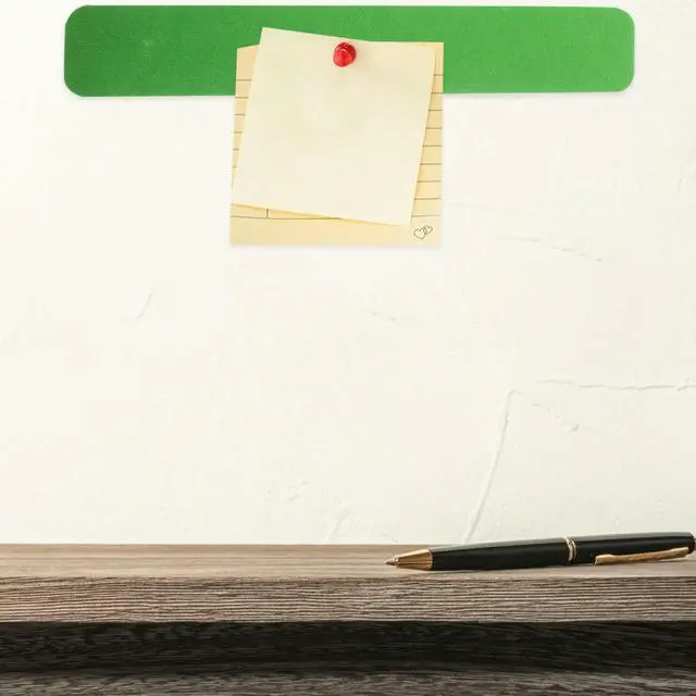 Alt view image 3 of 3 - 4Pcs Bulletin Board Strips Felt Cork Bulletin Bar Strip Self Stick Wall Board for Desk Study Work Life Organization Home Decor
