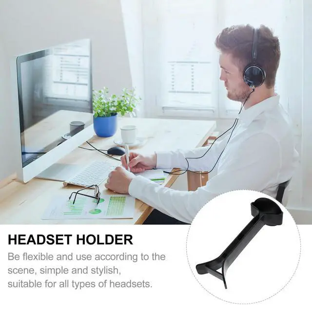 Alt view image 3 of 3 - 1Pcs Compact Headset Desk Stand ABS Material Stable Headphone Display Rack for Home Office Dormitory Headset