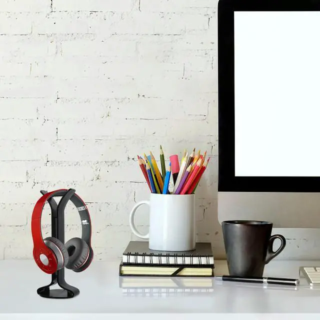 Alt view image 2 of 3 - 1Pcs Compact Headset Desk Stand ABS Material Stable Headphone Display Rack for Home Office Dormitory Headset