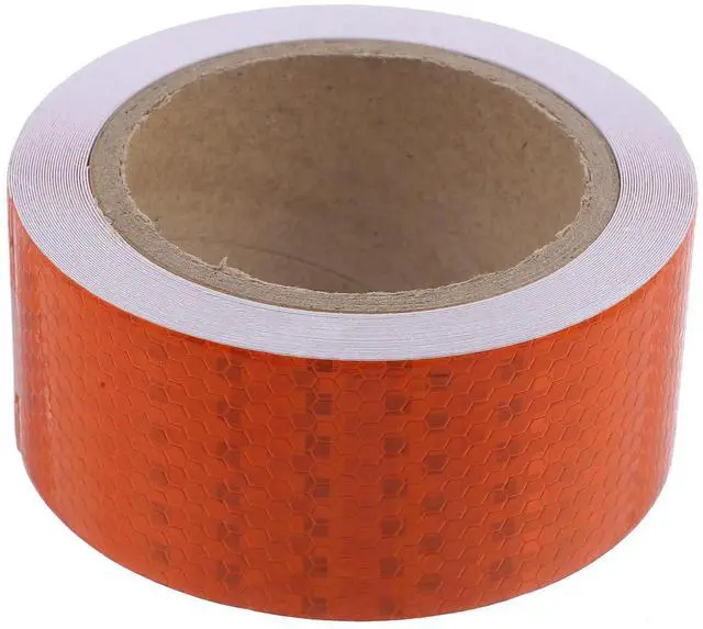 Main image of 1 Roll Reflective Tape Orange Outdoor Safety Strip Reflective PVC Warning Sticker for Vehicles Floors Steps Stairs