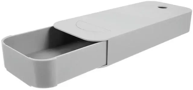 Alt view image 2 of 3 - Under Desk Hidden Box Drawer Organizer for Pens Stationery Office Supplies Adhesive Mount Desktop Clutter Free Space