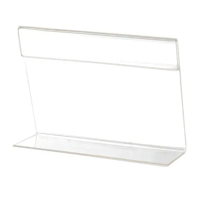Alt view image 3 of 3 - 20Pcs L-Style el Holder Acrylic Transparent Shelf Display Stand Price Tag Holder for Store Supermarket Mall Retail Clear Rack