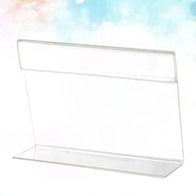 Alt view image 2 of 3 - 20Pcs L-Style el Holder Acrylic Transparent Shelf Display Stand Price Tag Holder for Store Supermarket Mall Retail Clear Rack