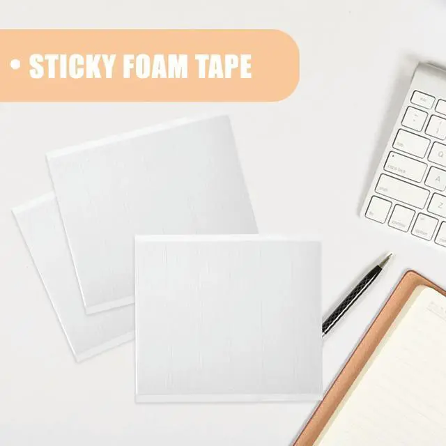 Alt view image 3 of 3 - 10 Sheets Adhesive Foam Strips Double Sided Foam Tape Cuttable Tearable for DIY Craft Scrapbooking Greeting Cards Home Office