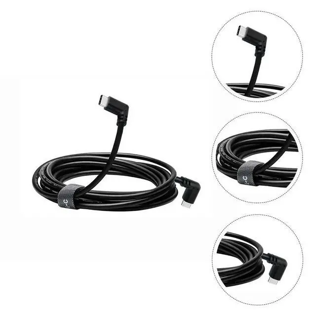 Alt view image 2 of 3 - 1Pcs Vr Connector Double Type C 3A Fast Charging 90 Degree Elbow Gold Plated Pin Data Transmission 10Gbps Professional Male