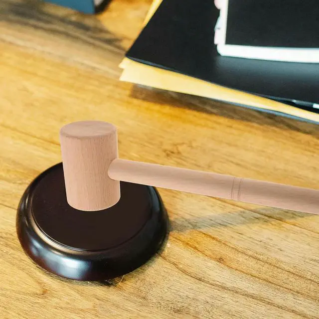 Alt view image 2 of 3 - Solid Wood Judge Gavel for Auction Court Lawyer Chairman Clear Loud Sound Compact Design Wooden Gavel