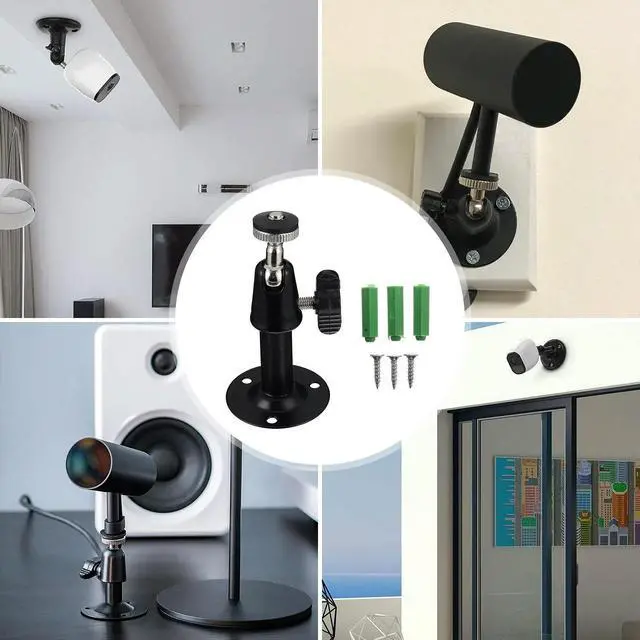 Alt view image 2 of 3 - 4Pcs Security Camera Wall Mount Adjustable 90 Degree Lock Swivel Bracket Ceiling Mount for Indoor Outdoor Surveillance System