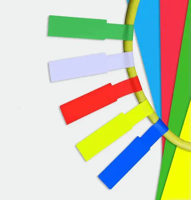 Main image of 15 Sheets A4 Network Cable els Stickers P Shape Blank Multicolor Synthetic Paper Waterproof Tear-Resistant Self-Adhesive