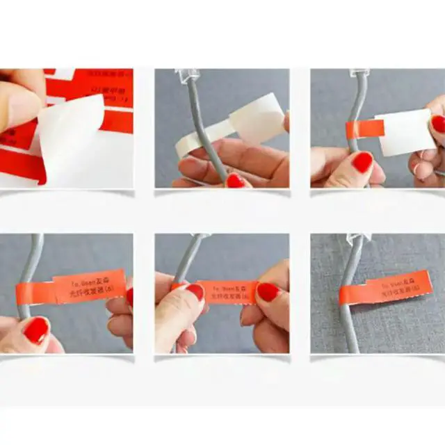 Alt view image 2 of 3 - 15 Sheets A4 Network Cable els Stickers P Shape Blank Multicolor Synthetic Paper Waterproof Tear-Resistant Self-Adhesive