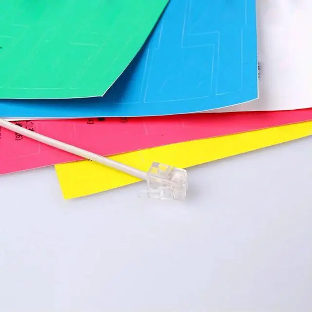 Alt view image 3 of 3 - 15 Sheets A4 Network Cable els Stickers P Shape Blank Multicolor Synthetic Paper Waterproof Tear-Resistant Self-Adhesive