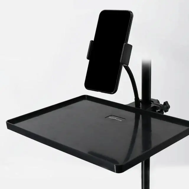 Main image of 4Pcs Mic Stand Tray Phone Clip Hose Mount Flexible Rotatable Phone Holder for Live Streaming Recording Ring Light Setup