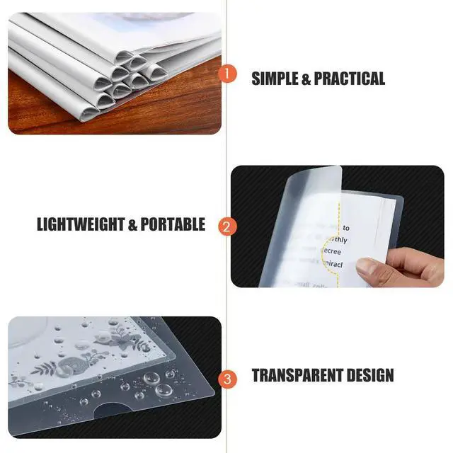 Alt view image 3 of 3 - 10Pcs File Folder Transparent Sliding Bar Holders for A4 Paper Display Report Covers Document Organizers Business School Office