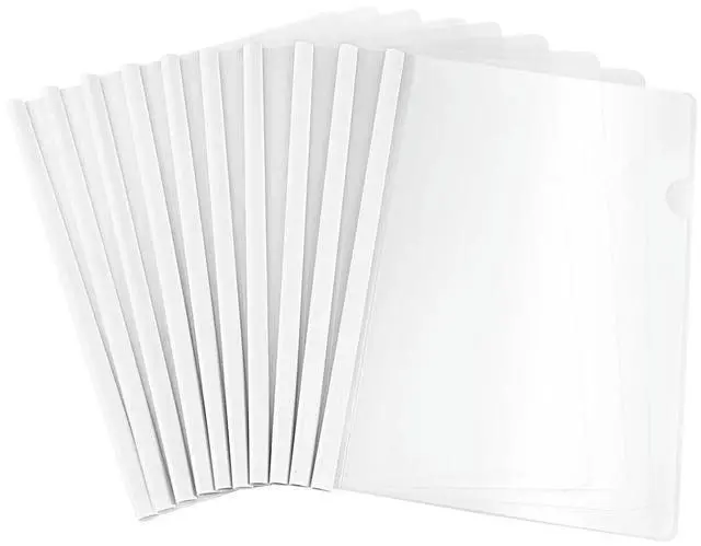 Main image of 10Pcs File Folder Transparent Sliding Bar Holders for A4 Paper Display Report Covers Document Organizers Business School Office