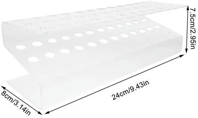 Alt view image 3 of 3 - Acrylic Pen Holder Display Stand 36 Holes for Eyebrow Pencils and Ballpoint Pens Clear Desk Organizer Modern Stylish Office Use