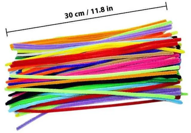 Alt view image 3 of 3 - 300Pcs Colored Twisted Sticks Rainbow Chenille Stems Educational Crafts Project Supplies DIY Accessories Bulk Pack