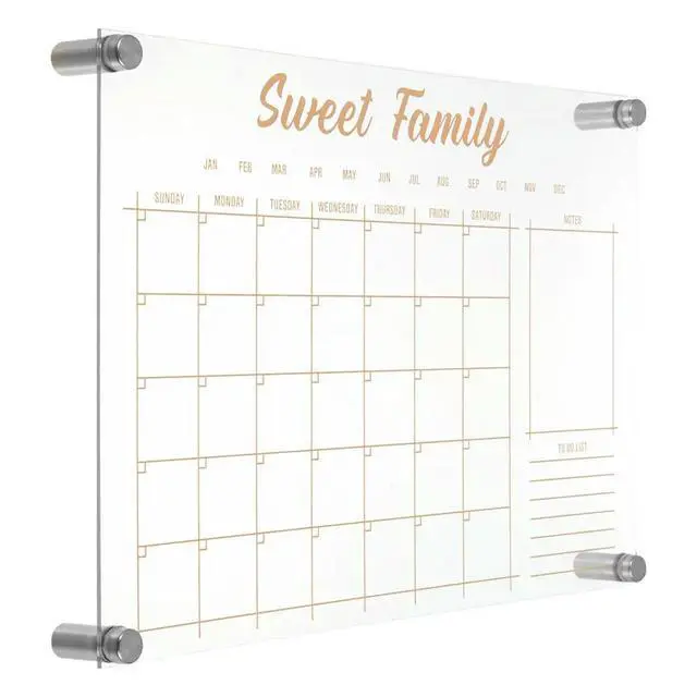 Alt view image 2 of 3 - Acrylic Weekly Planner Memo Board Transparent Erasable Dry Erase Writing Board for Home Office Desktop Wall Hanging Organization