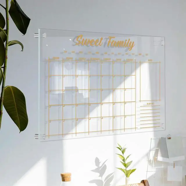 Main image of Acrylic Weekly Planner Memo Board Transparent Erasable Dry Erase Writing Board for Home Office Desktop Wall Hanging Organization