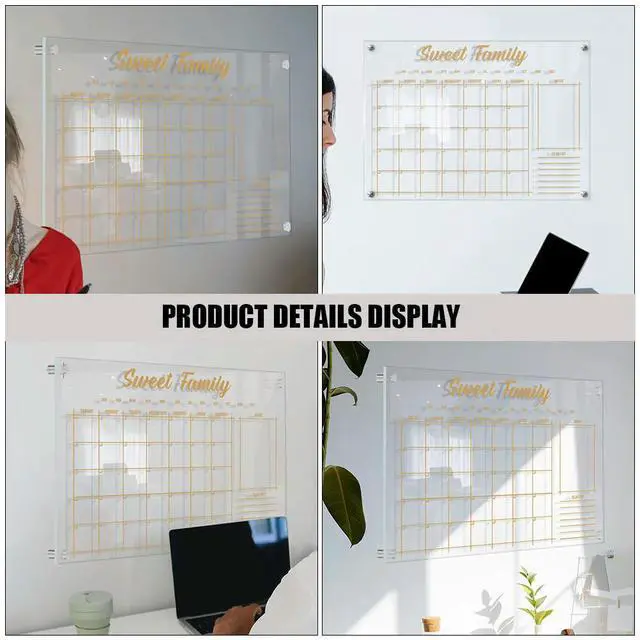 Alt view image 3 of 3 - Acrylic Weekly Planner Memo Board Transparent Erasable Dry Erase Writing Board for Home Office Desktop Wall Hanging Organization