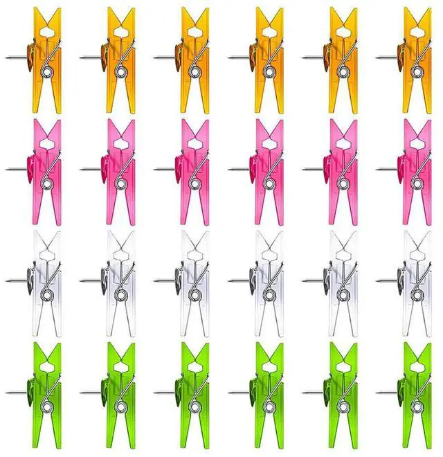 Main image of 2 Boxes Decor Photo Clips Multi-Function Pushpin Clips for Hanging Photos Cards and Craft Decorations Party Supplies