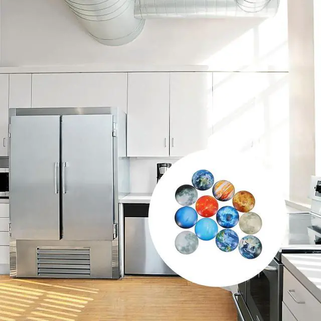Alt view image 3 of 3 - 12Pcs Premium Glass Fridge Magnets 3D Moon Design Non-Scratch Magnetic Refrigerator Decor for Notes Photos Documents